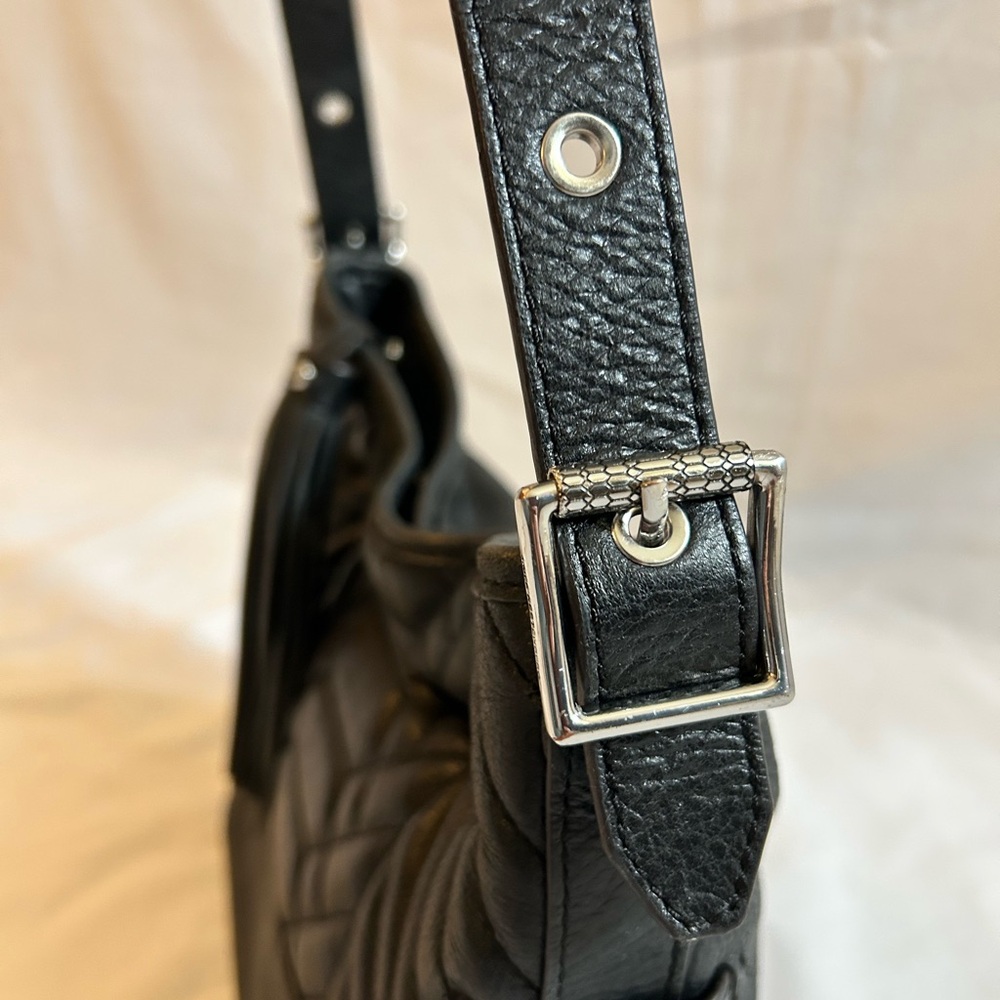 Aimee Kestenberg Black Quilted Leather Shoulder Bag with Tassel - Picture 4 of 12
